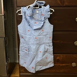 5T Janie & Jack Chambray Romper w/ matching headband